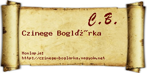 Czinege Boglárka névjegykártya
